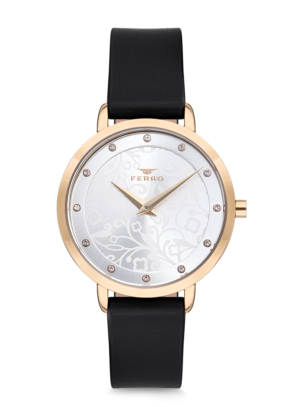 Ferro Analog Silver Round Dial Women's Watch - F2985B-N