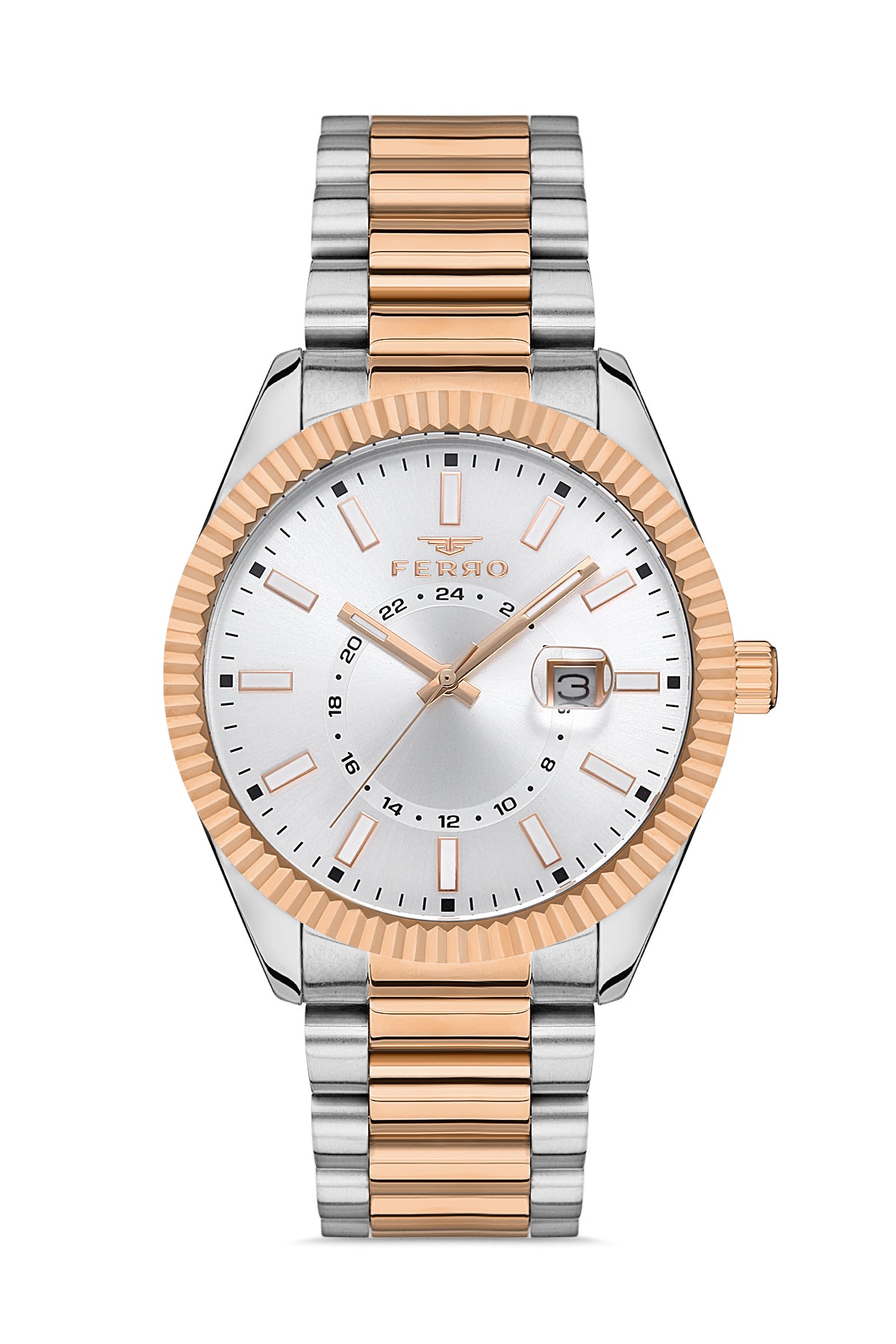 Ferro Cortese Analog Silver Round Dial Men's Watch - F11288A-E