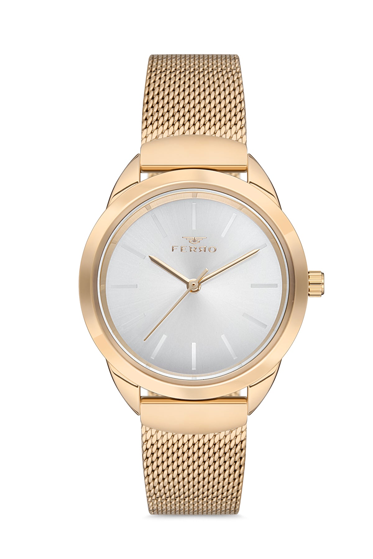 Ferro Analog Silver Round Dial Women's Watch - F21073C-B