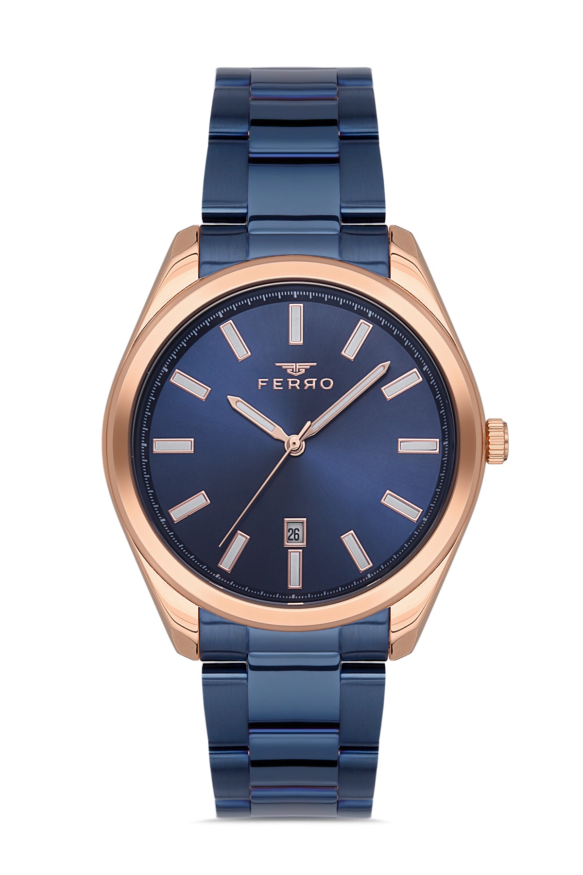 Ferro Analog Blue Round Dial Men's Watch - F11160A-T