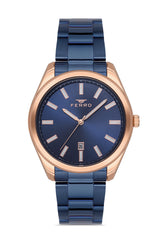 Ferro Analog Blue Round Dial Men's Watch - F11160A-T
