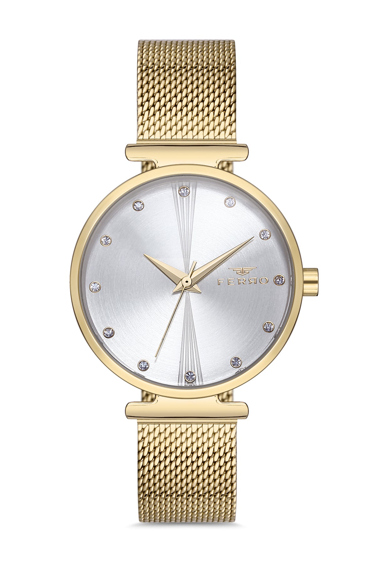Ferro Analog Silver Round Dial Women's Watch - F2995C-1129-B
