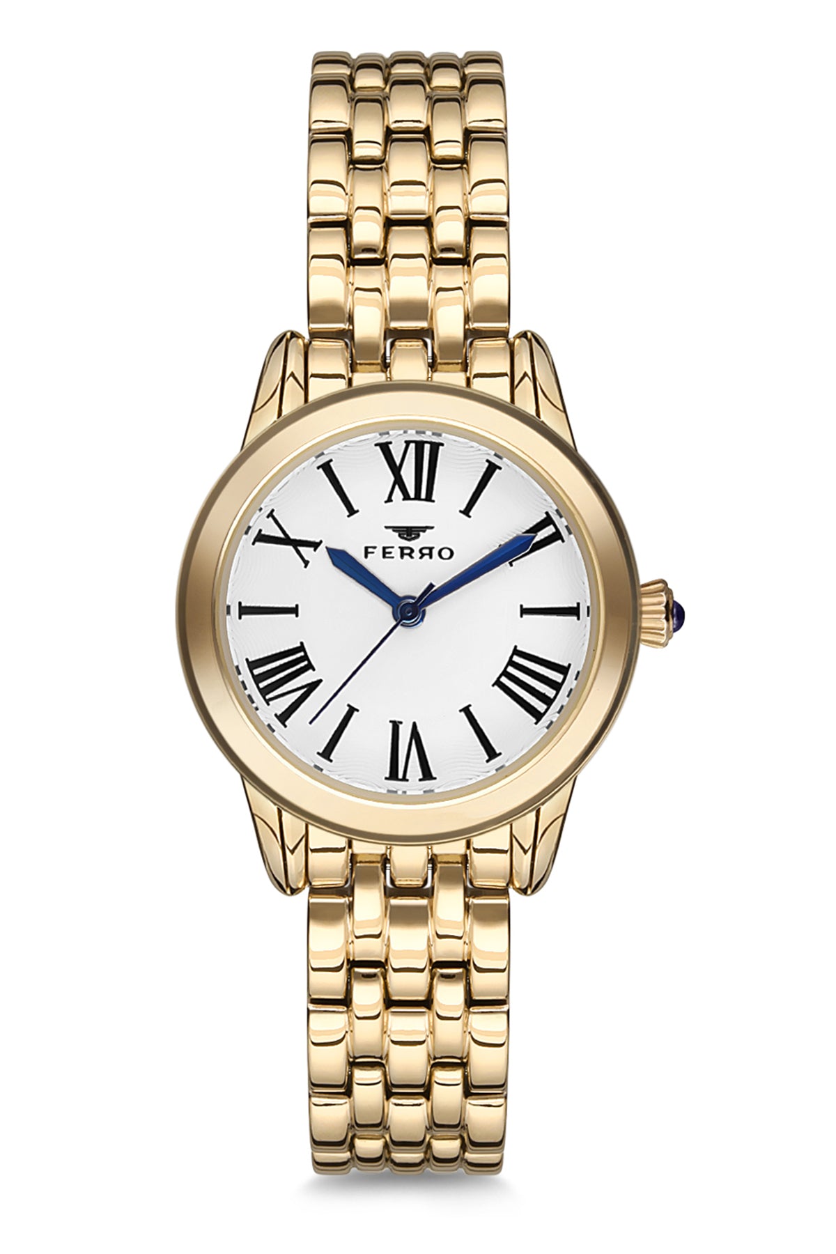 Ferro Analog Silver Round Dial Women's Watch - F2720A-980-B