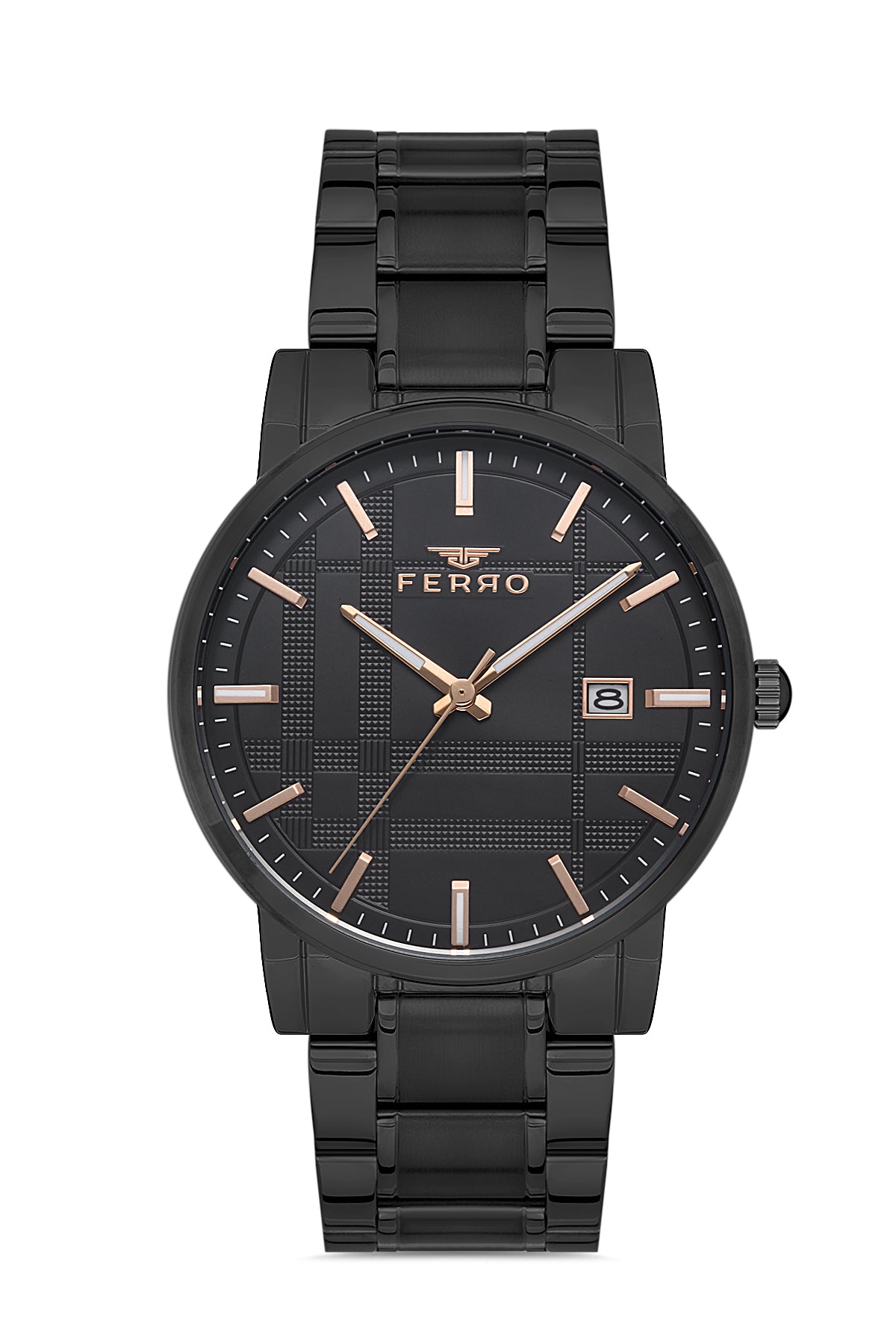 Ferro Analog Black Round Dial Men's Watch - F11183A-G