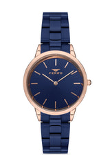 Ferro Analog Blue Round Dial Women's Watch - F21124A-T