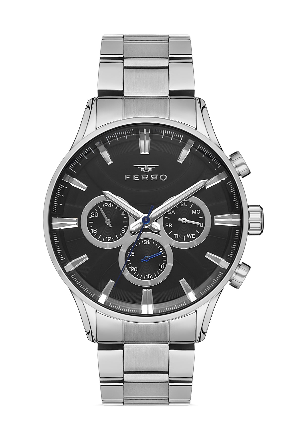 Ferro Multifunction Black Round Dial Men's Watch - FM11180A-A2