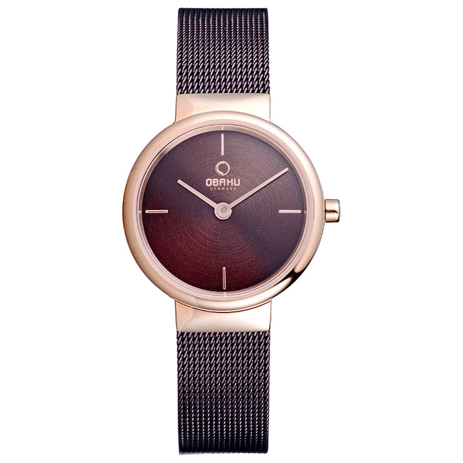 Obaku Klar Lille Walnut Analog Brown Round Dial Women's Watch - V153LXVNMN