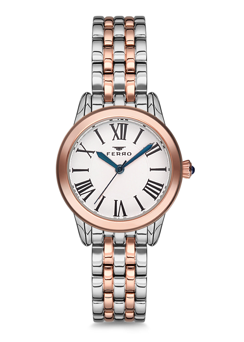 Ferro Analog Silver Round Dial Women's Watch - F2720A-980-E