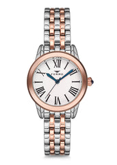Ferro Analog Silver Round Dial Women's Watch - F2720A-980-E