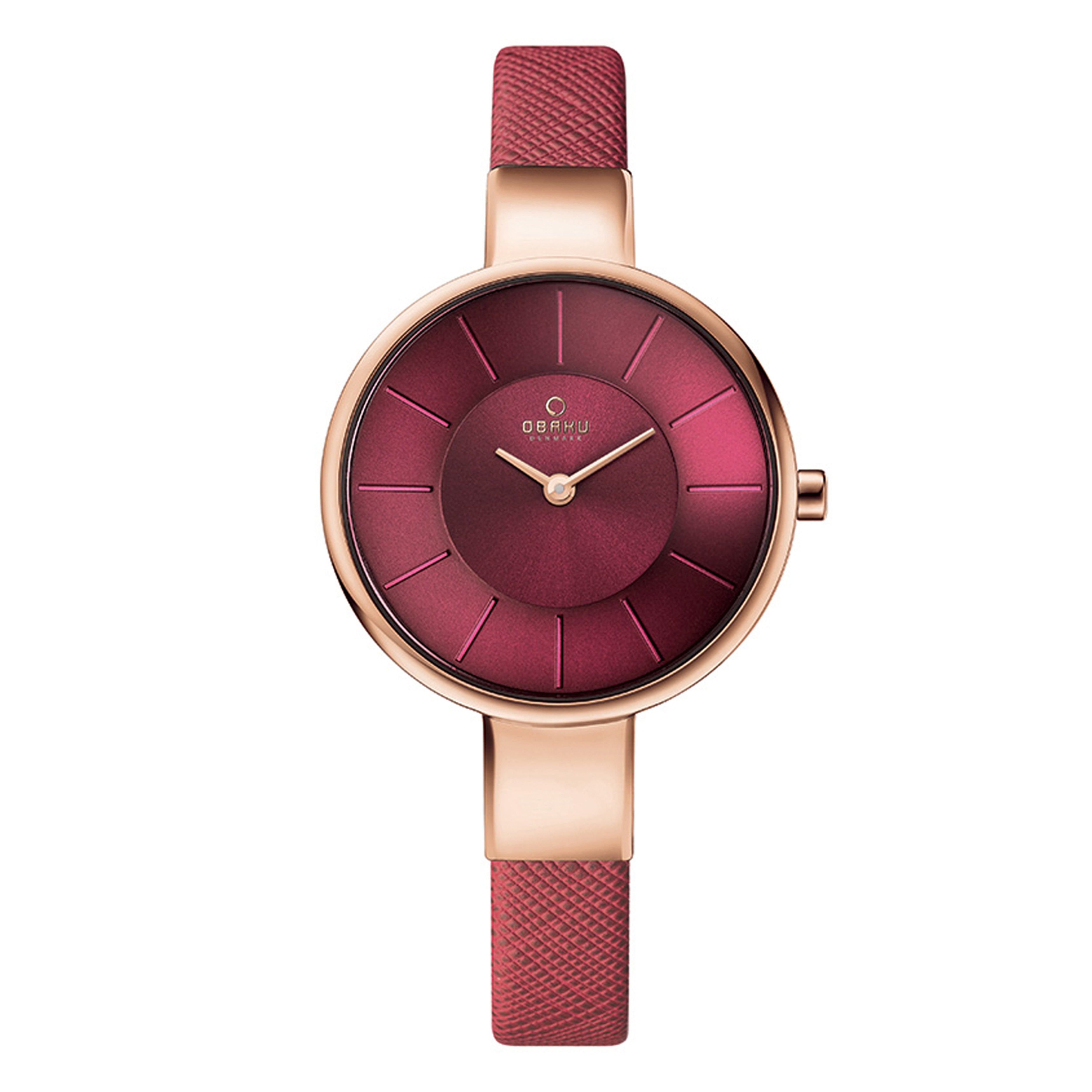 Obaku Sol Cherry Analog Purple Round Dial Women's Watch - V149LXVQRD
