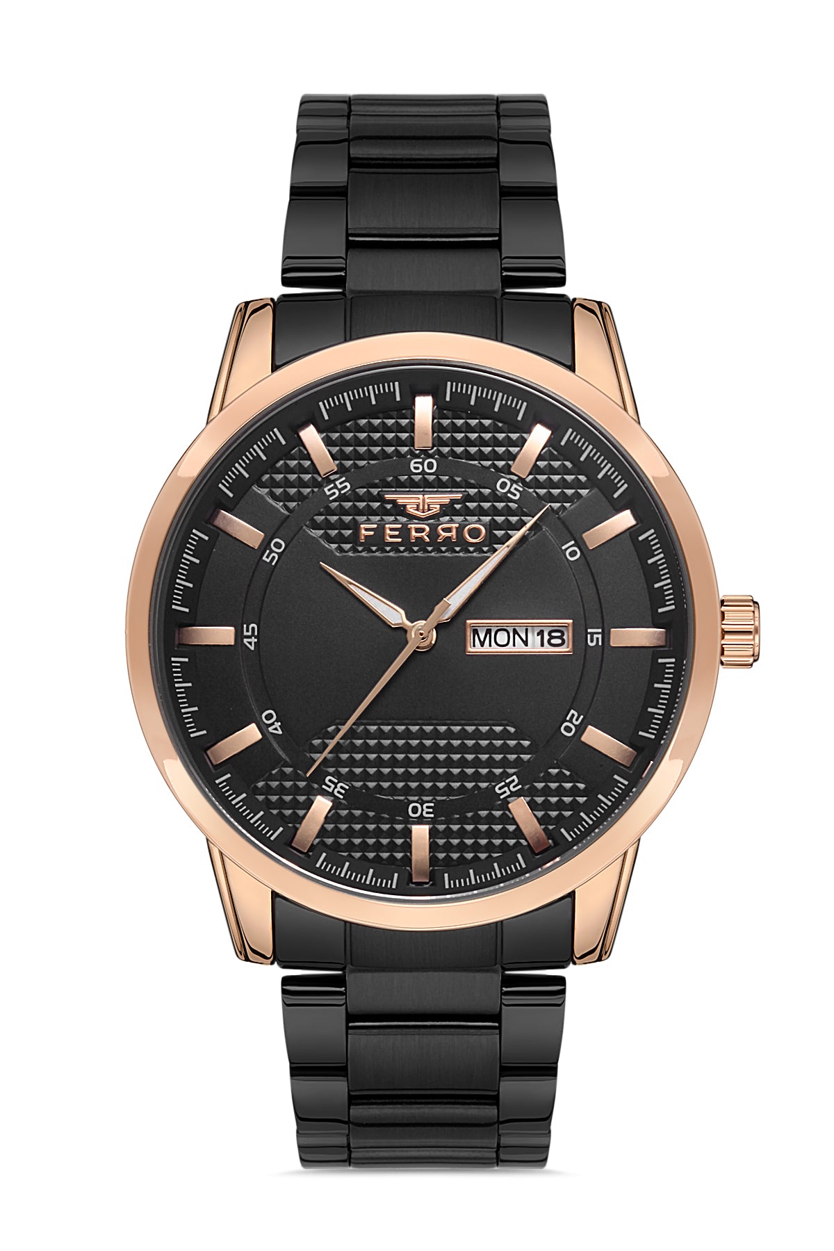 Ferro Analog Black Round Dial Men's Watch - F11931A-R