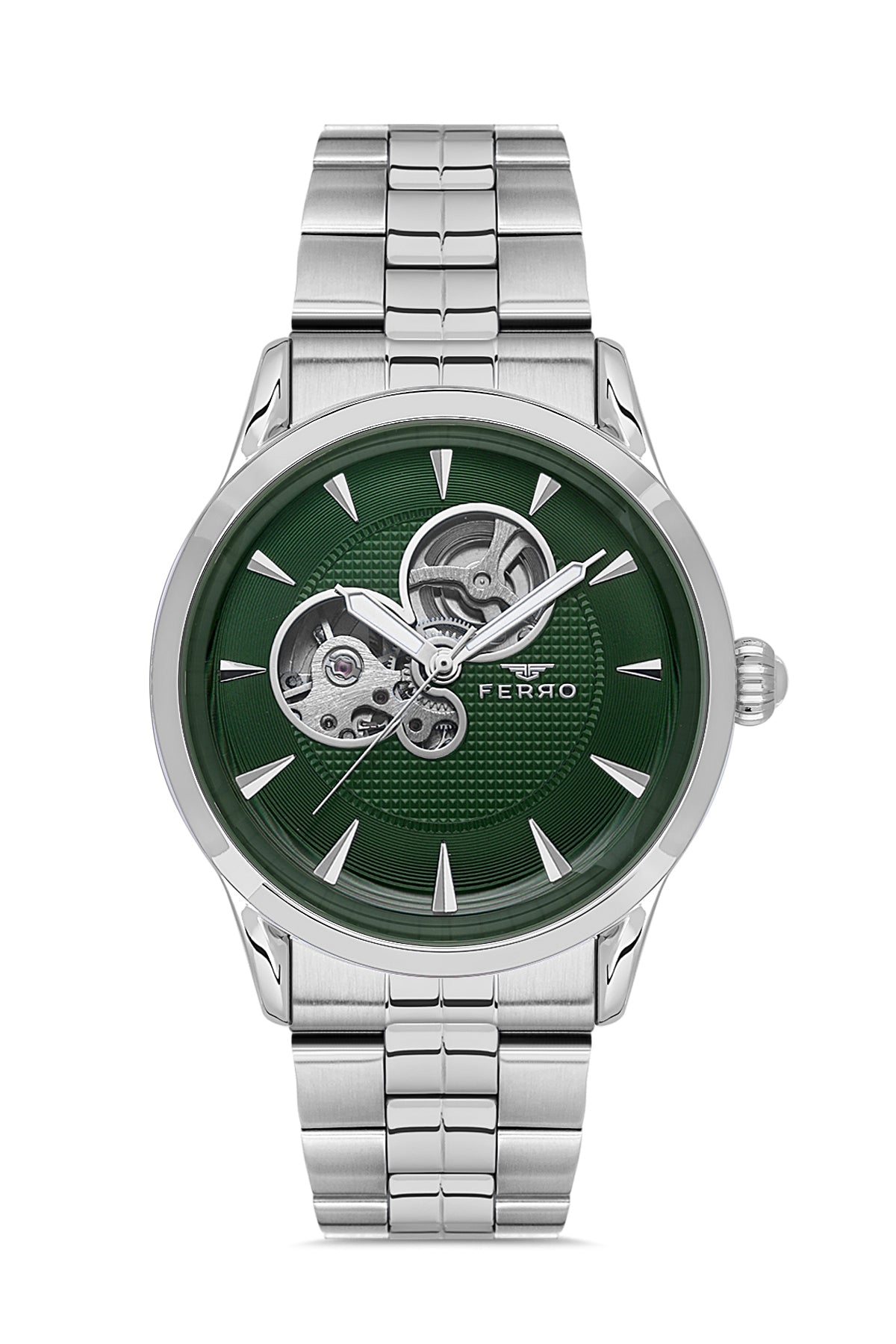 Ferro Sangiovese Analog Green Round Dial Men's Watch - F31457A-A10