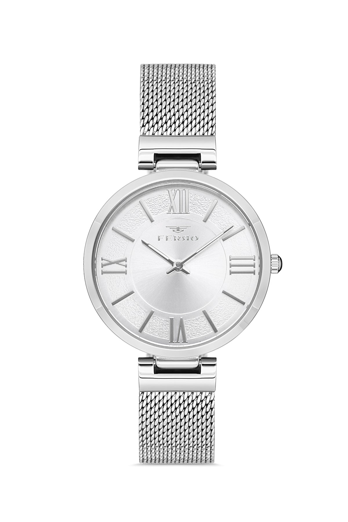 Ferro Analog Silver Round Dial Women's Watch - F21155C-A