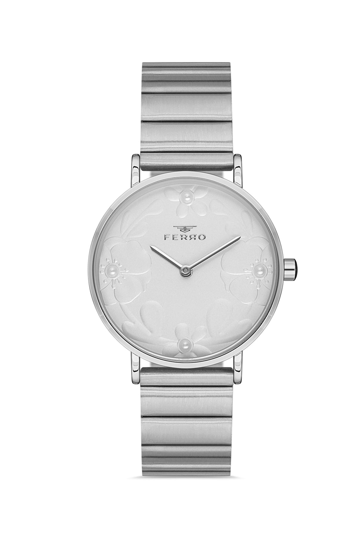 Ferro Analog Silver Round Dial Women's Watch - F40074-01