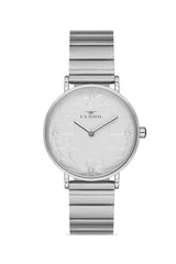 Ferro Analog Silver Round Dial Women's Watch - F40074-01