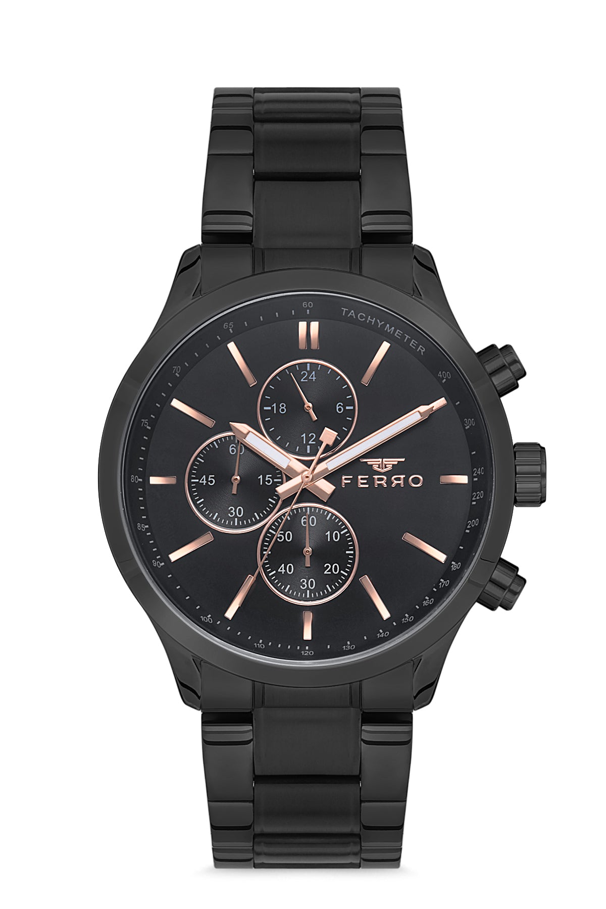 Ferro Chronograph Black Round Dial Men's Watch - FM11031A-G