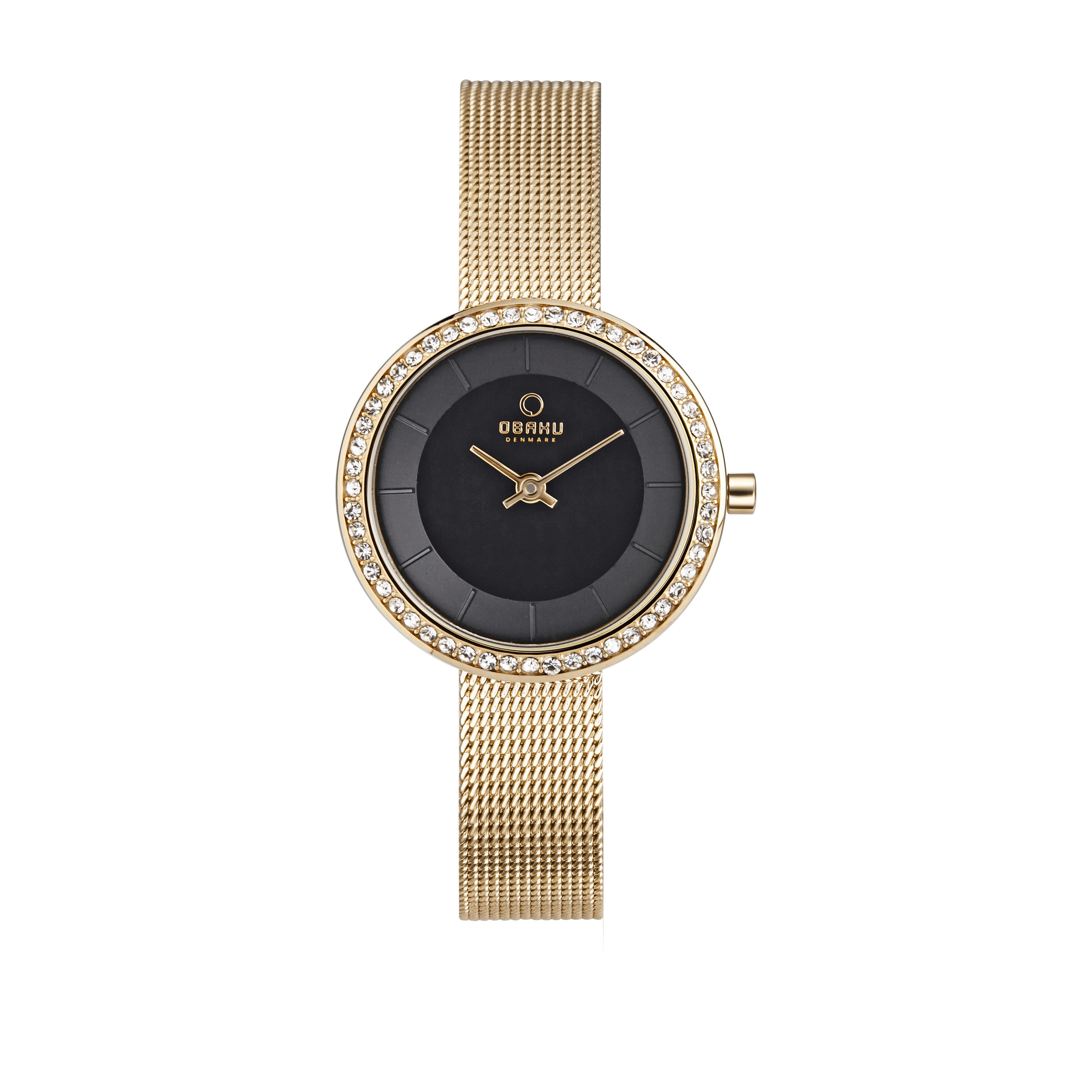 Obaku Stille Glimt Dijon Analog Black Round Dial Women's Watch - V146LEGBMG