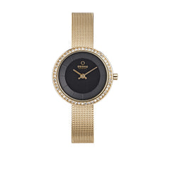 Obaku Stille Glimt Dijon Analog Black Round Dial Women's Watch - V146LEGBMG