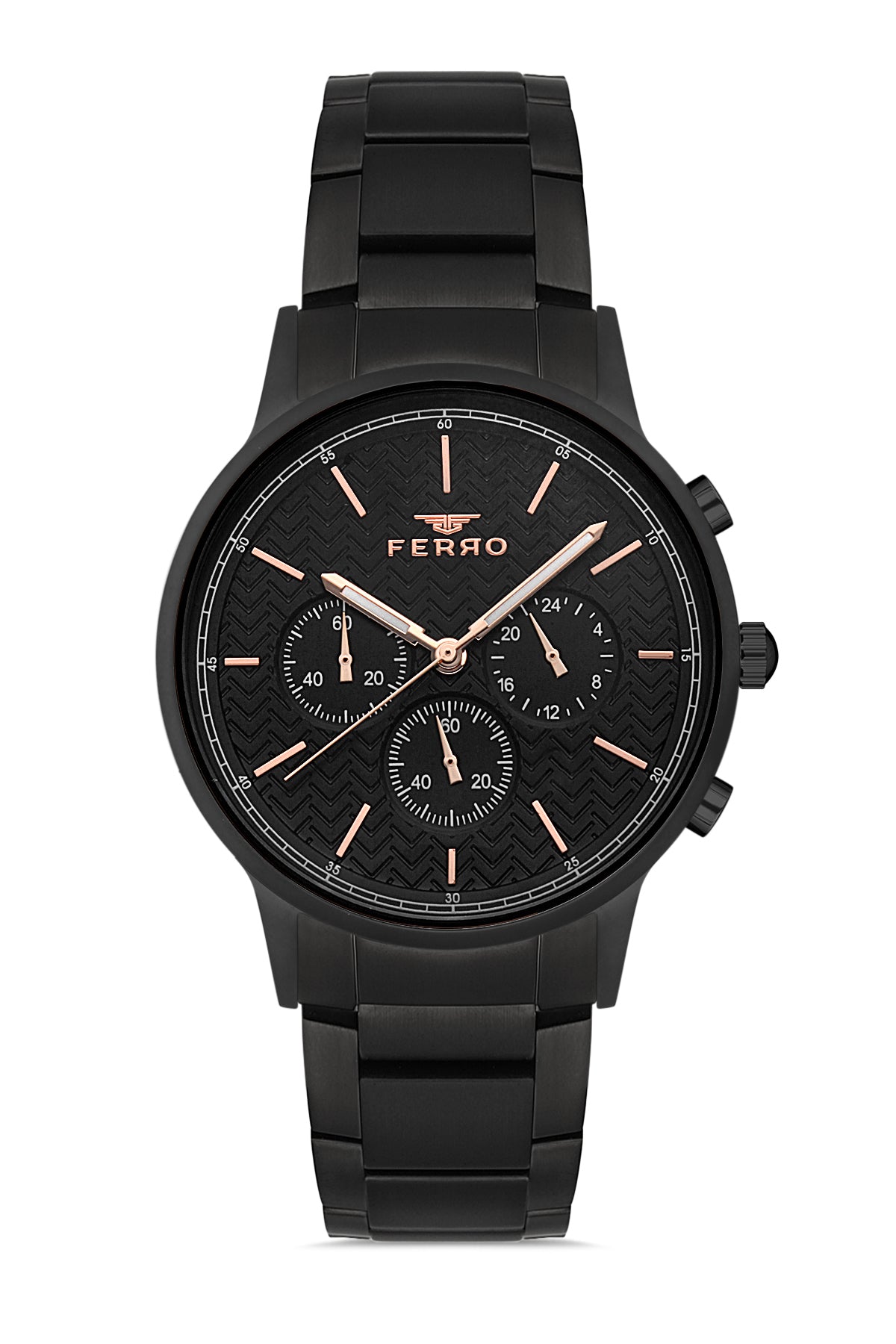 Ferro Tirreno Chronograph Black Round Dial Men's Watch - FM11151A-G