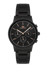 Ferro Tirreno Chronograph Black Round Dial Men's Watch - FM11151A-G