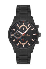 Ferro Multifunction Black Round Dial Men's Watch - FM11915A-G