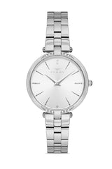 Ferro Analog Silver Round Dial Women's Watch - F21128A-A