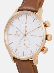Obaku Gran Mahogany Analog White Round Dial Men's Watch - V196GUVWRN