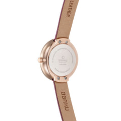 Obaku Stille Cherry Analog Purple MOP Round Dial Women's Watch - V146LXVQRD