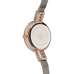 Obaku Siv Rose-Bi Analog Silver Round Dial Women's Watch - V129LXVIMC