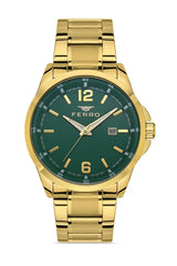 Ferro Cortese Analog Green Round Dial Men's Watch - F11313A-B6