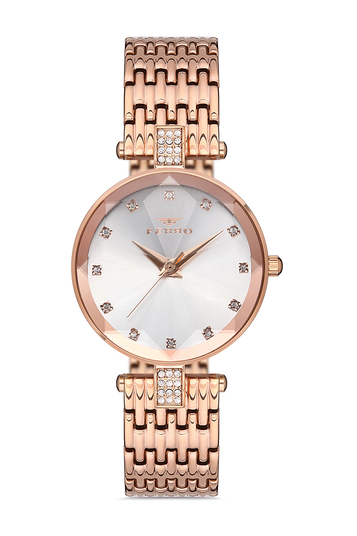 Ferro Analog Silver Round Dial Women's Watch - F21917A-C