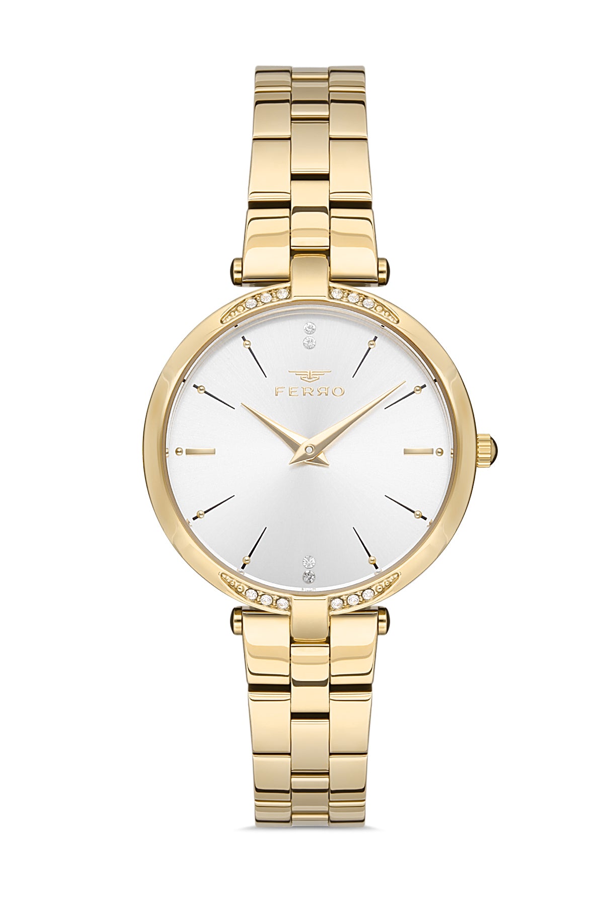 Ferro Analog Silver Round Dial Women's Watch - F21128A-B
