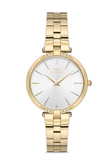 Ferro Analog Silver Round Dial Women's Watch - F21128A-B