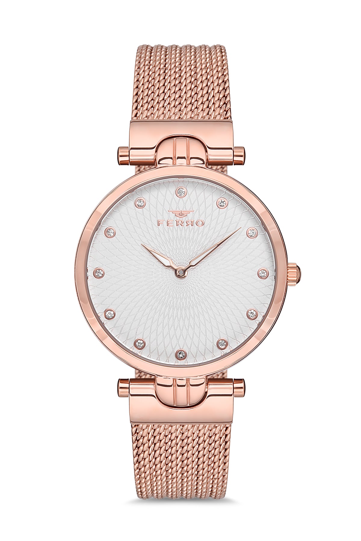 Ferro Analog Silver Round Dial Women's Watch - F21149C-C