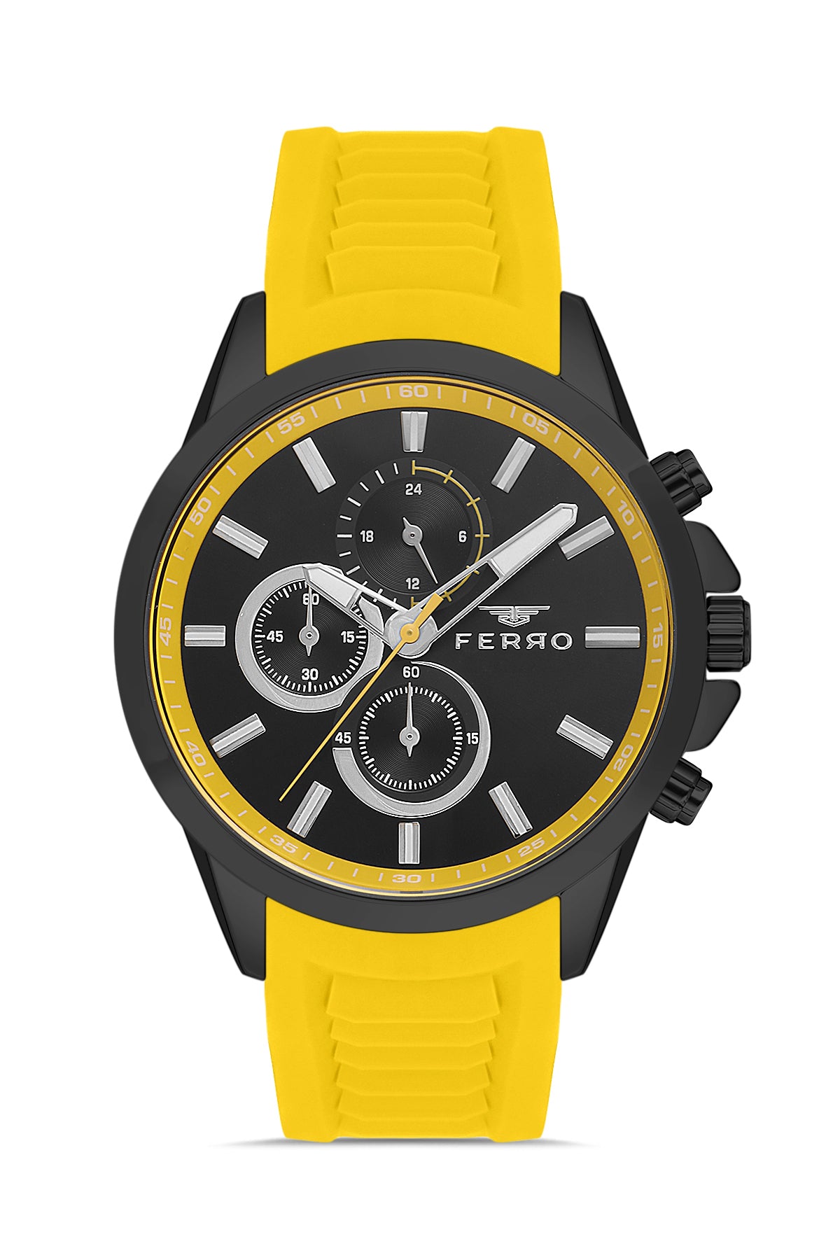 Ferro Riviera Chronograph Black Round Dial Men's Watch - FM11359D-ZN