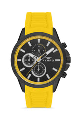 Ferro Riviera Chronograph Black Round Dial Men's Watch - FM11359D-ZN