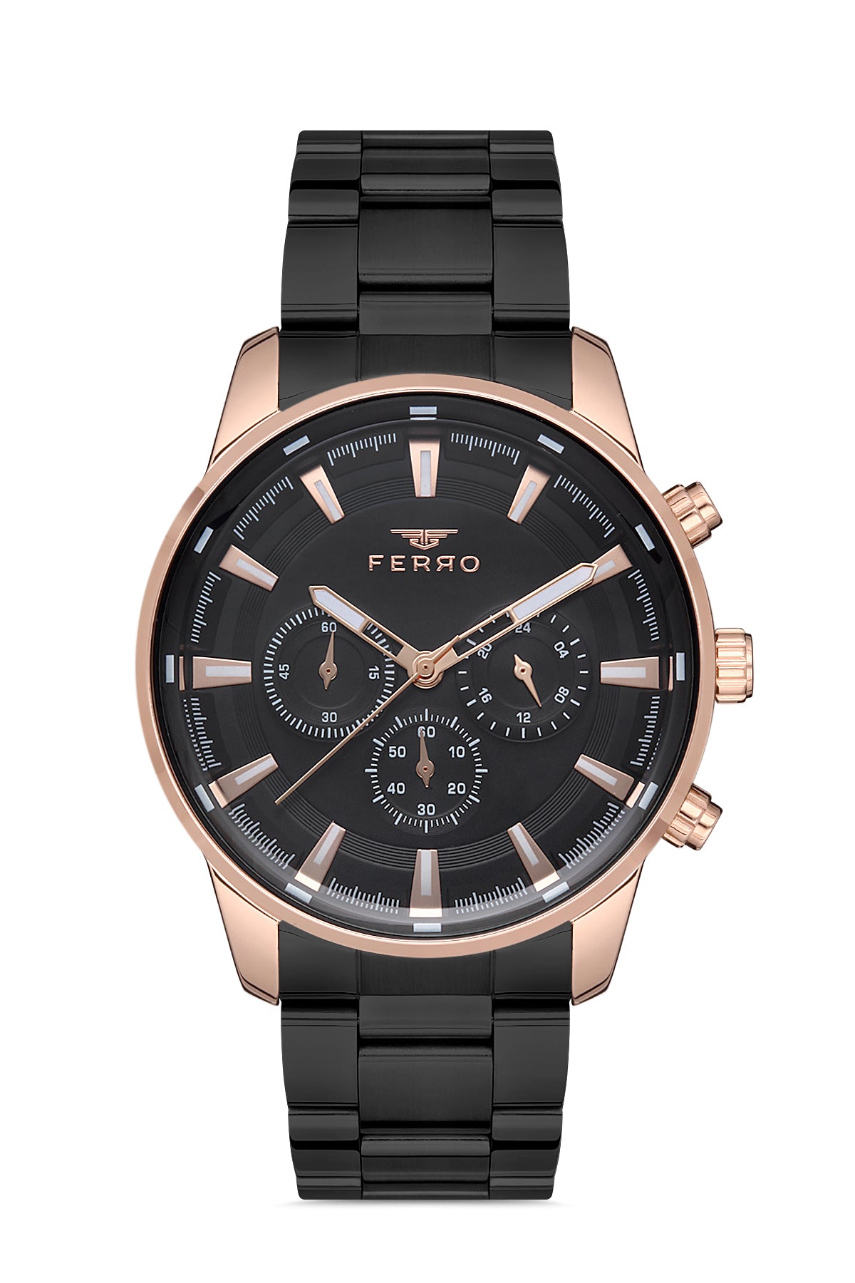 Ferro Chronograph Black Round Dial Men's Watch - FM11171A-R
