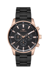 Ferro Chronograph Black Round Dial Men's Watch - FM11171A-R