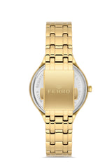 Ferro Verdicchio Analog Gold Round Dial Women's Watch - FL21467A-B4