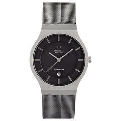 Obaku Fred Titanium Analog Grey Round Dial Men's Watch - V123GDTJMJ