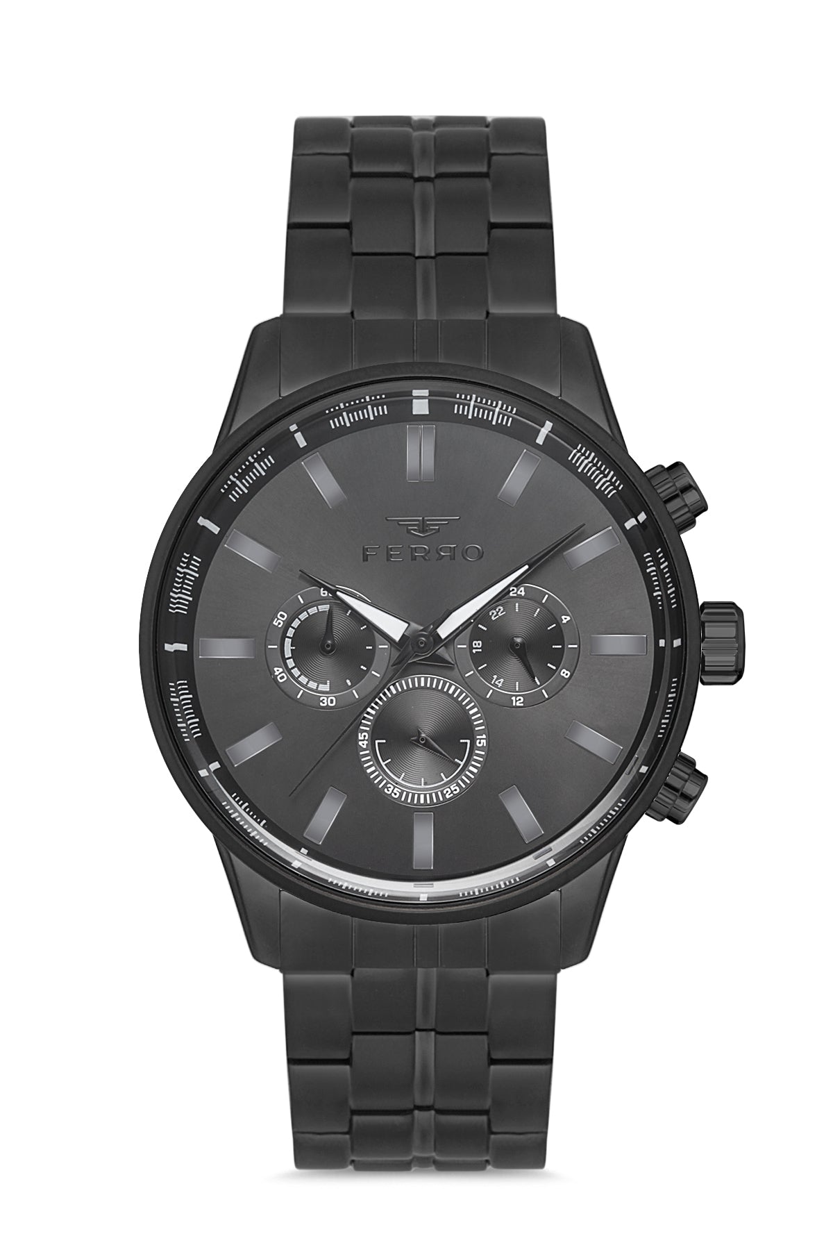 Ferro Chronograph Grey Round Dial Men's Watch - FM11084A-V