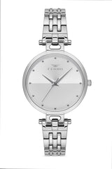 Ferro Analog Silver Round Dial Women's Watch - F21203A-A