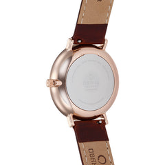 Obaku Flod Mahogany Multifunction White Round Dial Men's Watch - V182GMVWRN