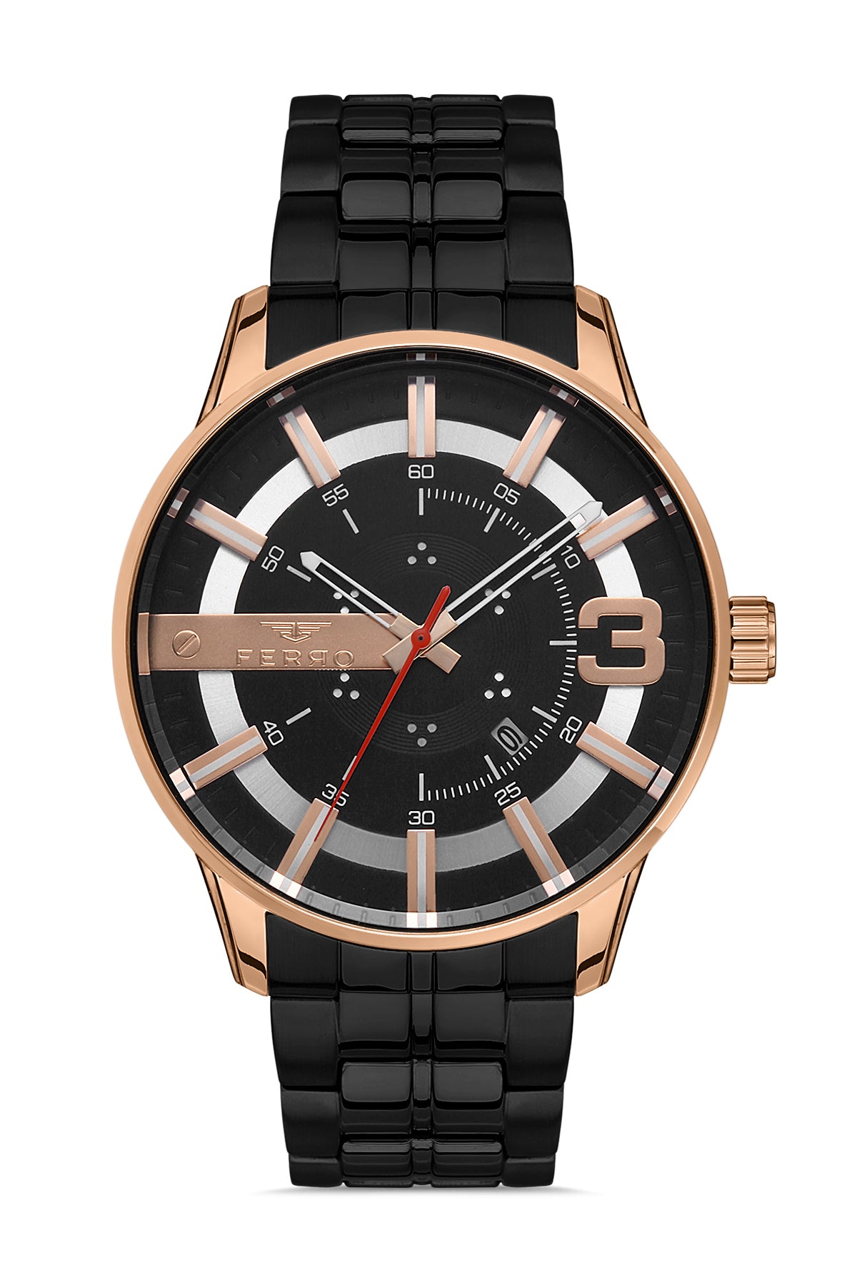 Ferro Montepulciano Analog Black Round Dial Men's Watch - F11200A-R