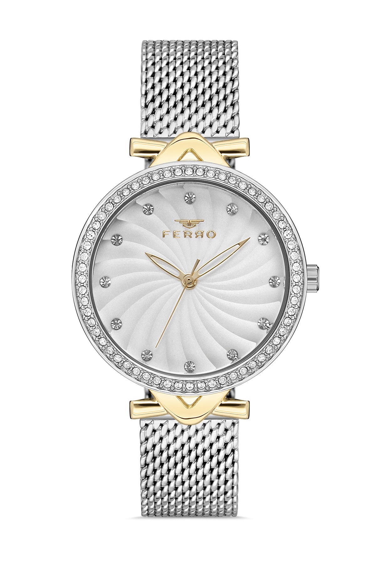 Ferro Analog Silver Round Dial Women's Watch - F2665C-D