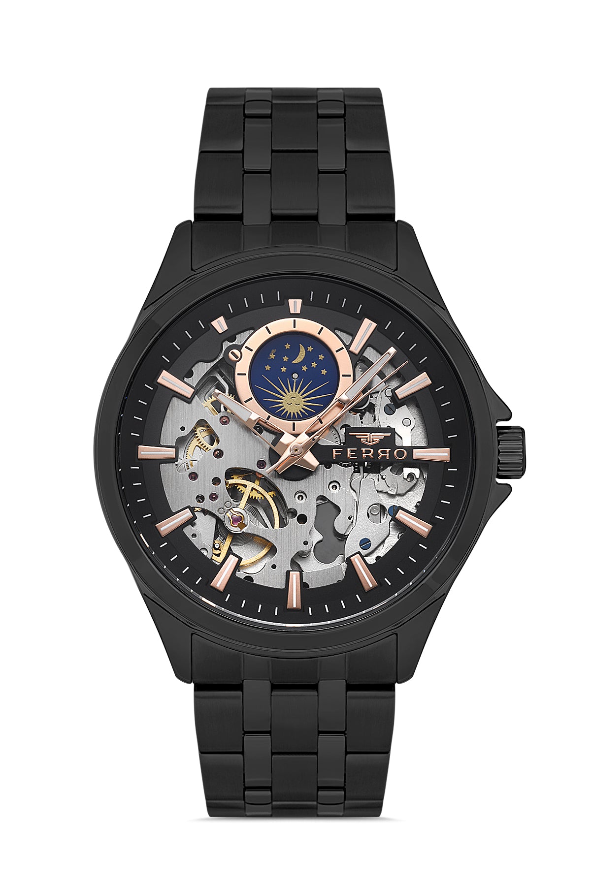 Ferro Roma Eterna Analog Black Round Dial Men's Watch - FM40111A-G