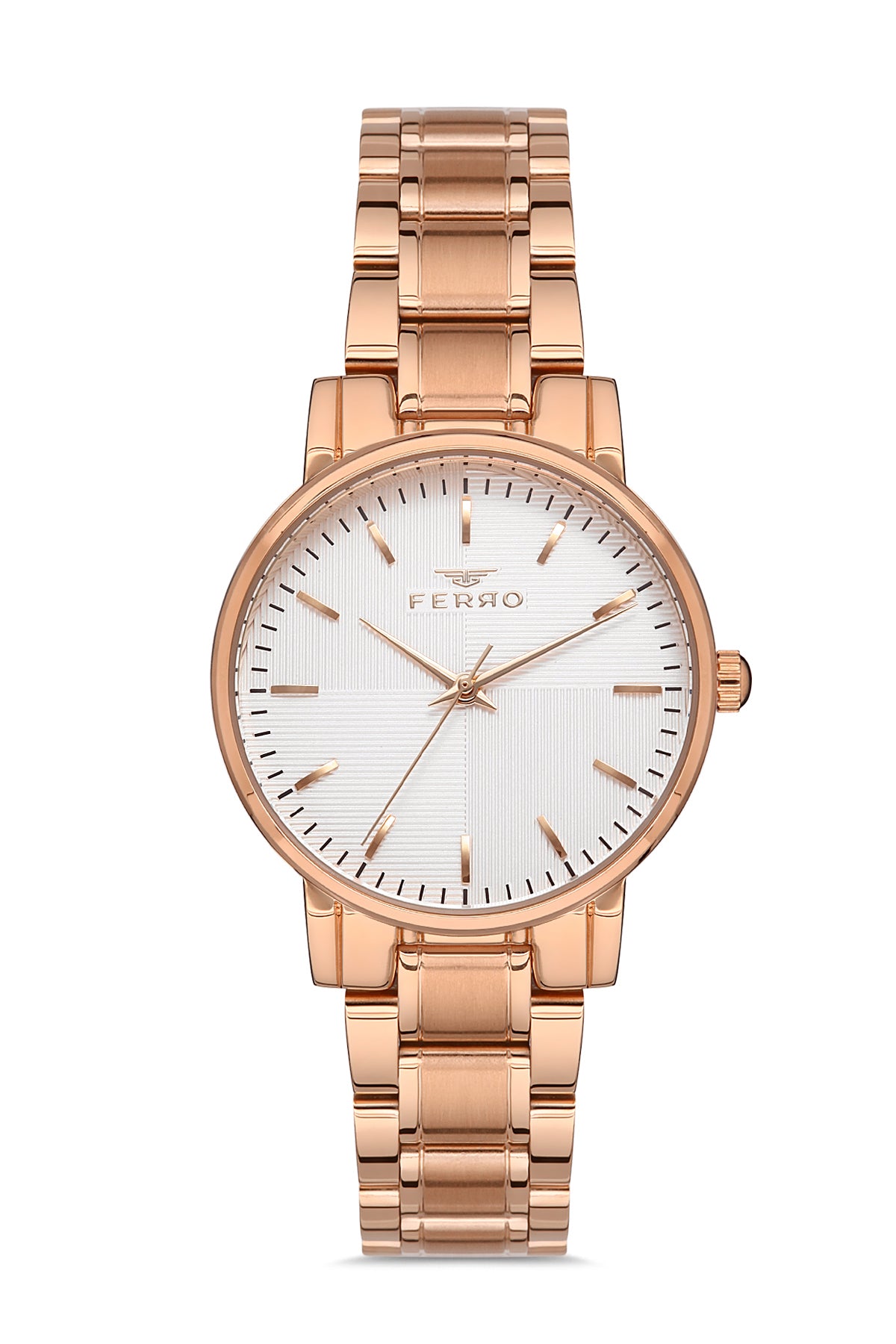 Ferro Analog White Round Dial Women's Watch - F21158A-C