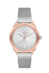 Ferro Analog Silver Round Dial Women's Watch - F21073C-E