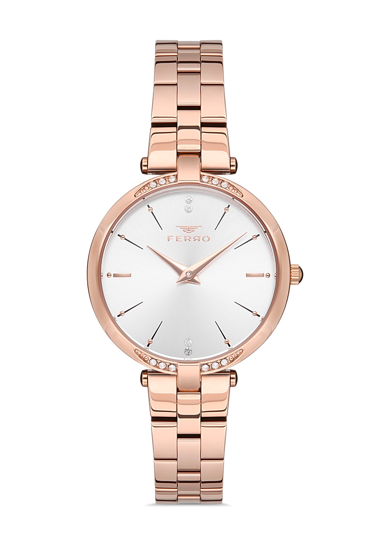 Ferro Analog Silver Round Dial Women's Watch - F21128A-C