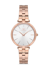 Ferro Analog Silver Round Dial Women's Watch - F21128A-C